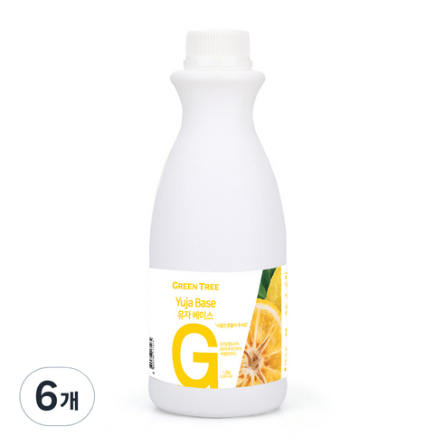 그린트리 유자 에이드 베이스, 6개, 1.2kg