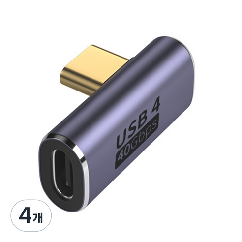 CtoC C타입 USB 4.0 젠더 방향전환 각도변환 꺾임 젠더 모음 8K 고속충전, 4개, 5. C타입(암) to C타입(수) 측면 젠더, 25mm