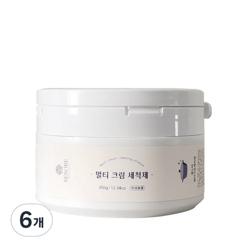 세소비 스테인레스 연마제거 탄냄비 찌든때 묵은때 물때 기름때 세척제, 6개, 350g