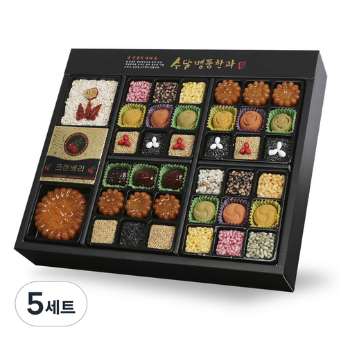 수담한과 고급지함 2호 수 2단구성 한과 선물 세트, 5세트, 1.2kg