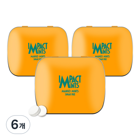 임팩트 민트 캔디 망고 독일 무설탕 사탕, 14g, 6개