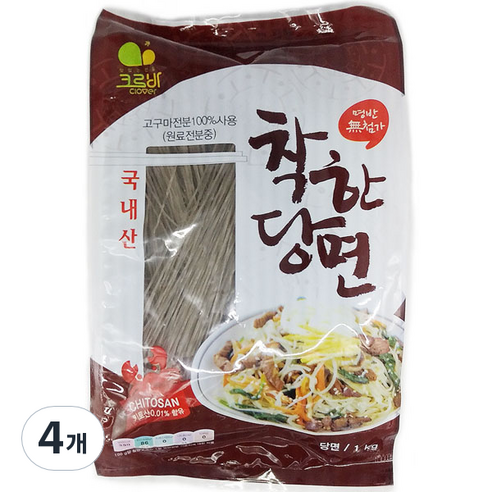 크로바 국산 착한당면, 4개, 1kg