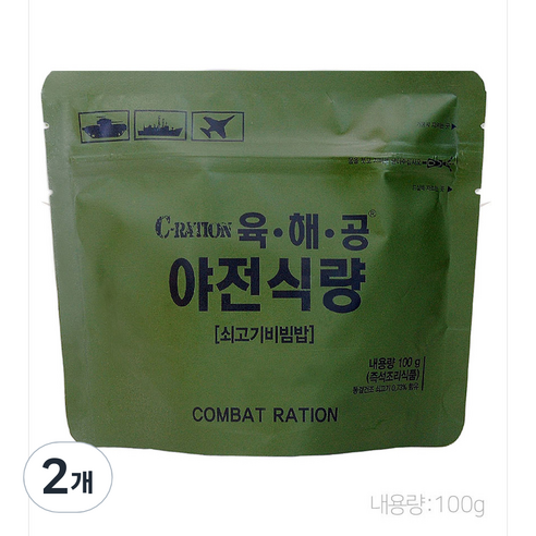 전투식량 야전식량 즉석 비빔밥, 100g, 2개