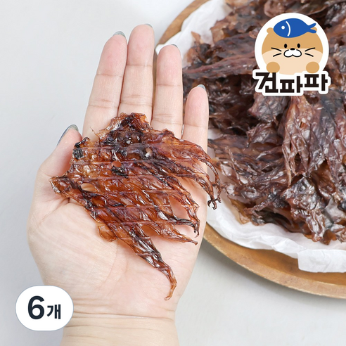 [건파파] 더 맛있는 납작 숏다리 오다리 오징어다리 오징어간식, 6개, 250g