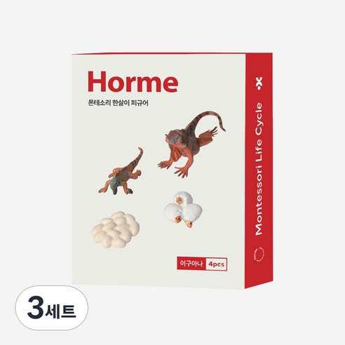 호르메 몬테소리 이구아나 한살이 동물피규어 4pcs, 3세트