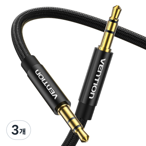 벤션 TRS 3.5mm 스테레오 AUX M to M 오디오 케이블, 3m, 3개
