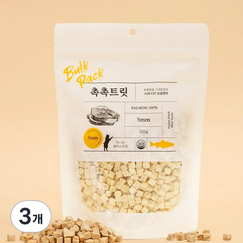 촉촉트릿 초미니트릿 고양이 동결건조 간식, 연어, 120g, 3개