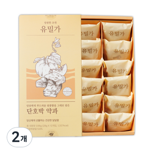 유밀가 무설탕 수제 단호박 약과 12개입, 336g, 2개