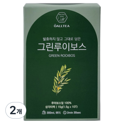 뉴올티 프리미엄 허브티 디카페인 그린 루이보스티, 15g, 2개, 10개입