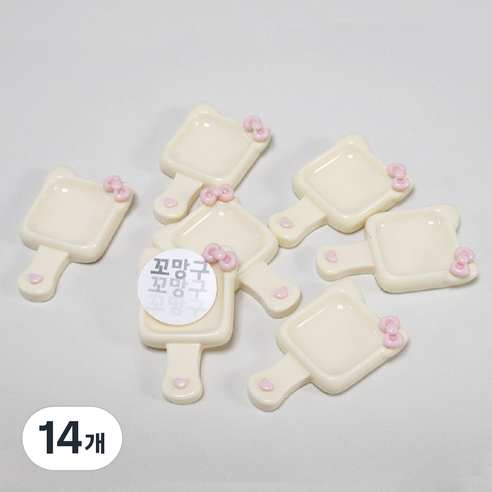 [꼬망구] 크레 후라이팬 밥그릇 [미니 베이비 도마뱀 파충류 크레스티드게코 밥그릇], 14개, 아이보리