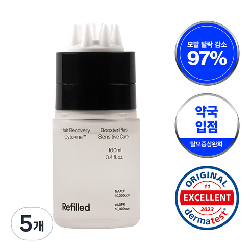 리필드 탈모완화 사이토카인 건성 두피 헤어토닉 부스터 비듬 개선 수분 충전, 100ml, 5개