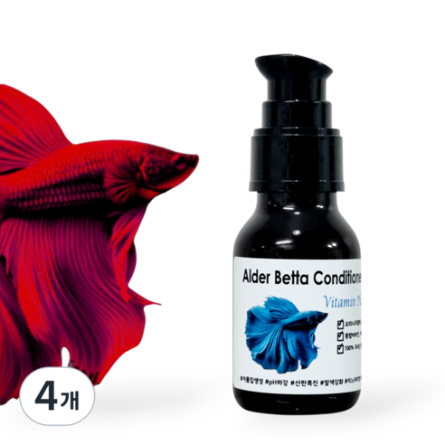 베타젠 비타민 플러스 (Betta Zen) 베타 수질 컨디셔너 종합비타민 오리나무열매 블랙워터, 4개, 50ml