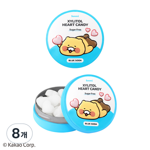춘식이 자일리톨 사탕 블루소다 수오미 핀란드 무설탕 캔디, 8개, 40g