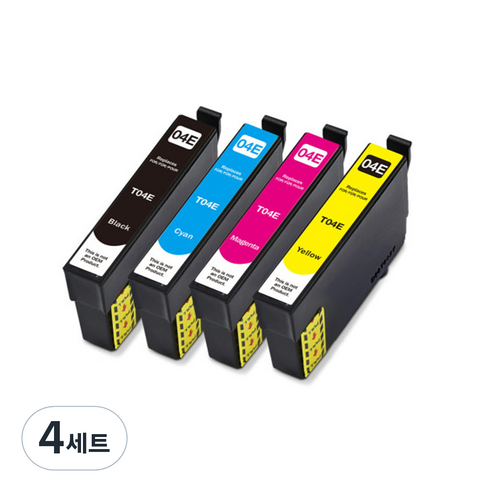 T04E 엡손 호환잉크 4색 WF-2851 XP2106 XP2101(세트판매), 4세트, 엡손호환(4색)