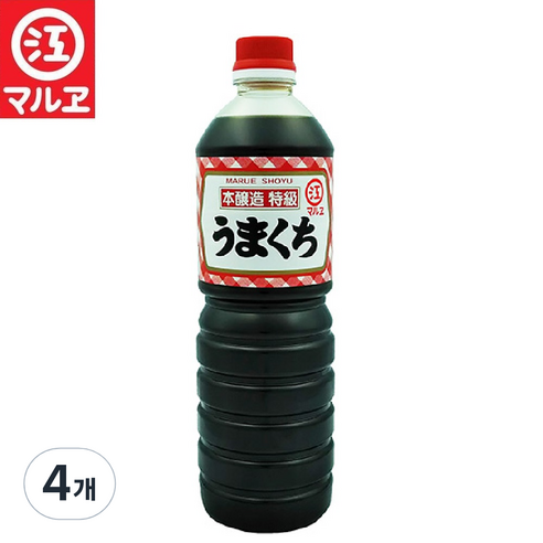 마루에 규슈 단맛 특급 우마구치 일본 양조 간장, 4개, 1L