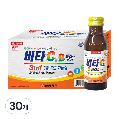 일양약품 비타C&B 플러스 건강기능식품 비타민음료, 100ml, 30개