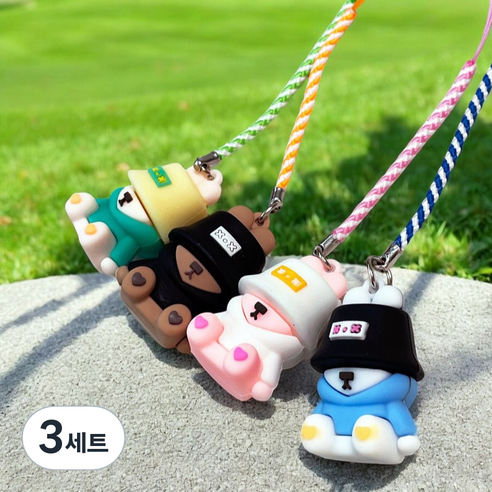 모자곰 골프 티걸이 골프소품 티 분실방지 실리콘 캐릭터 티고리, 3세트