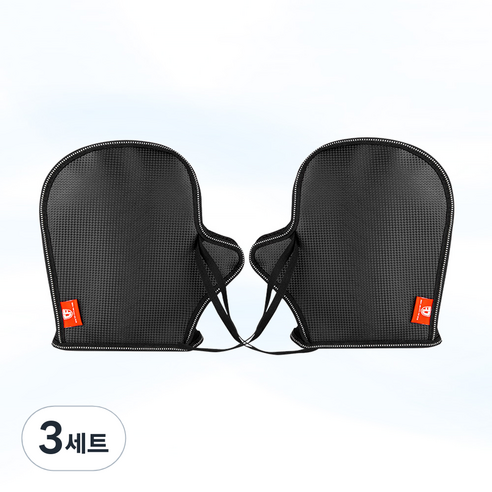 오토바이 여름용 메쉬 핸들커버 방수 햇빛차단 핸들토시, 검정, 3세트