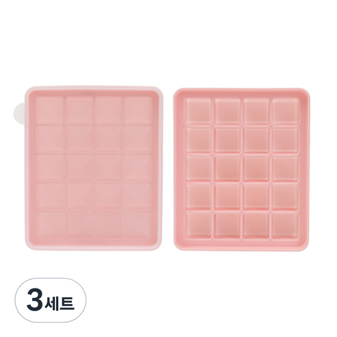 네오실리 국산 프리미엄 실리콘 아이스 트레이 얼음틀, 3세트, 핑크+핑크