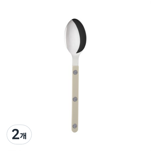 사브르 비스트로 샤이니 식기 커트러리 티스푼, 카키, 2개