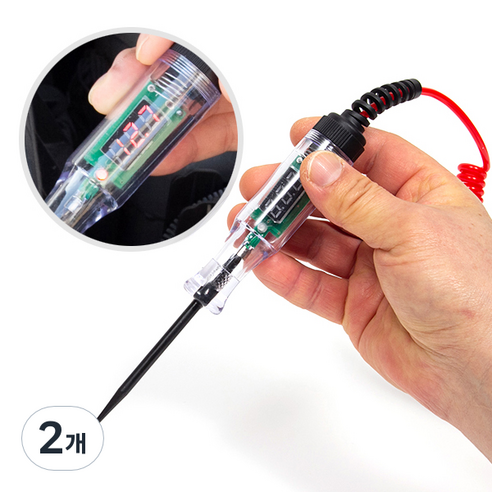 ZIO-BIZ 차량용 검전기 배선테스터기 고급형 / LED 디지털 배선테스터기 차량용 자동차 배선 쇼트 단선 체크 전압측정기 전압테스터기 전류테스터기 검전기, 2개