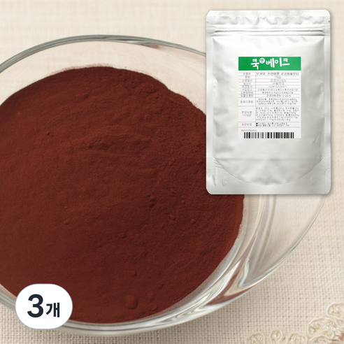 쓴맛이 덜한 부드러운 무가당 프리미엄 코코아가루, 150g, 1개입, 3개