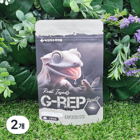 녹십자 G-REP 크레스티드 게코 슈퍼푸드 인섹트, 2개, 50g