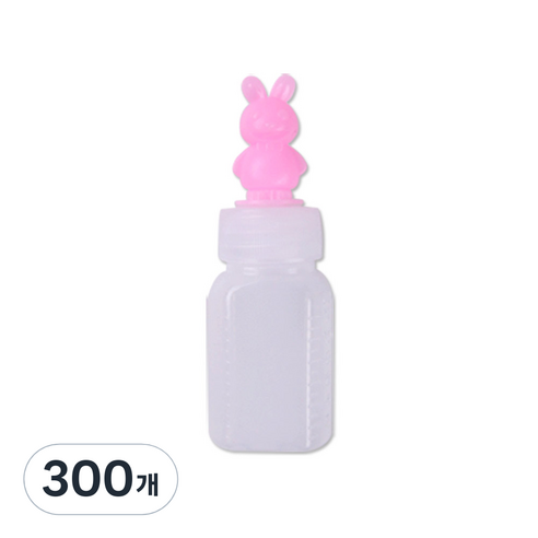 캐릭터 투약병 토끼 20ml PE 말랑이 긴마개 100개입, 300개, 분홍