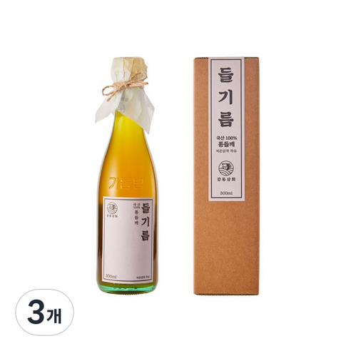 강동상회 들기름(국산), 3개, 300ml