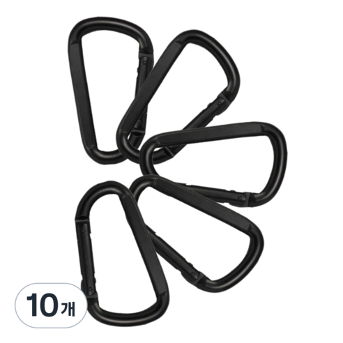 캠핑보다 고강도 강철 카라비너 10cm, 10개, 블랙