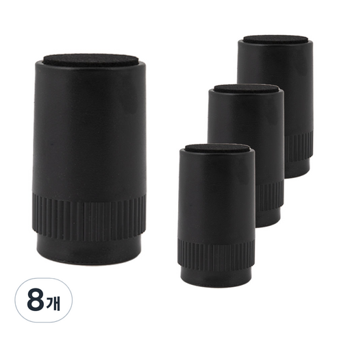 리빙아이 가구 다리 높이조절발 받침대, 8개, 블랙 대 100mm