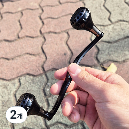 씨호크 베이트릴 파워 더블핸들 파워 130mm 시마노 다이와 호환 삼색 튜닝핸들, 블랙, 2개
