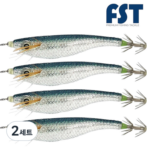 피싱템 한치 삼봉에기 갑오징어에기 FST 블랙타이거스퀴드트랩 ver.2, 2세트, 9g, (09) 멸치