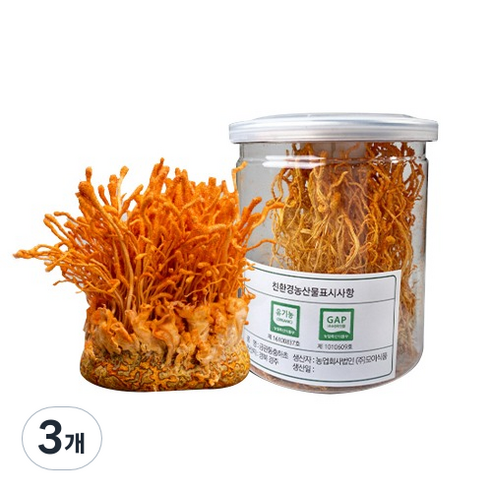 (국산)금관 동충하초 원형 유기농 건조 35g, 3개