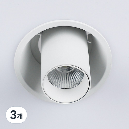 LED 실린더 COB 매입등 원통 스포트 페퍼 3인치 8W COB, LED 페퍼 매입 화이트 8W (전구색), 3개