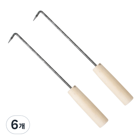 카시안 비닐 갈고리(마늘손) 중(30cm) KA 다용도 갈쿠리 갈퀴, 6개