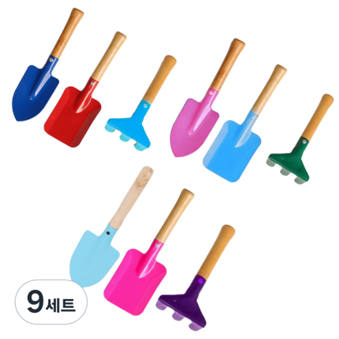멜팅마켓 원예 도구 미니 모종삽 3종, C 타입, 9세트