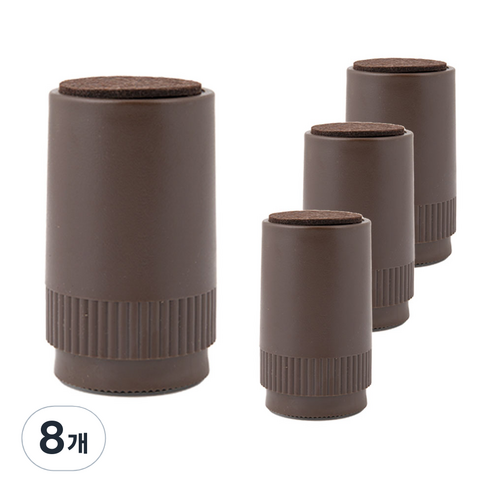 리빙아이 가구 다리 높이조절발 받침대, 8개, 브라운 대 100mm