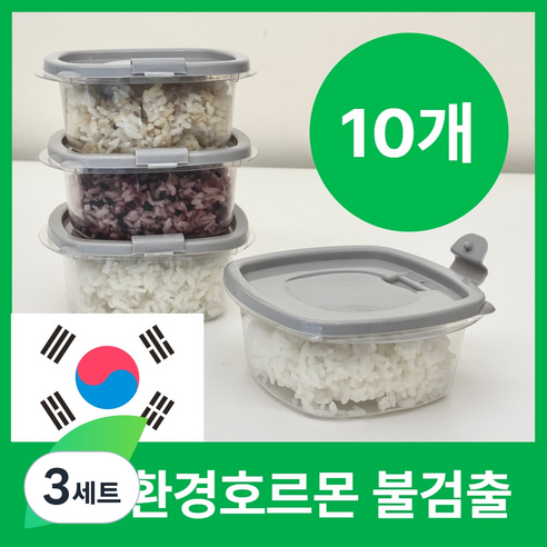 킷테이 국산 전자레인지 냉동밥 국 소분 용기 10개, 350ml, 3세트