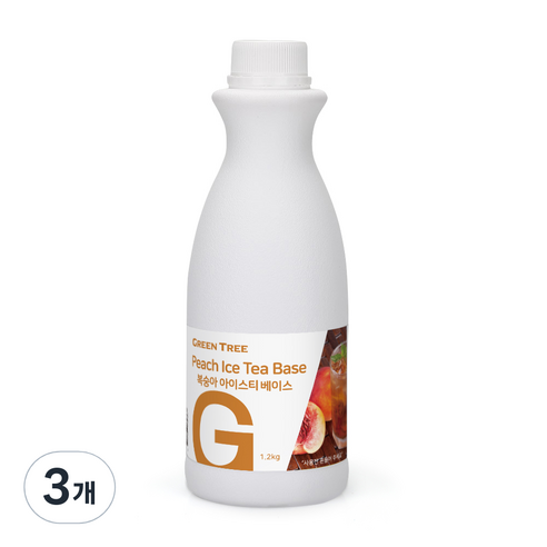 그린트리 복숭아 아이스티 베이스-1.2kg, 1.2kg, 3개