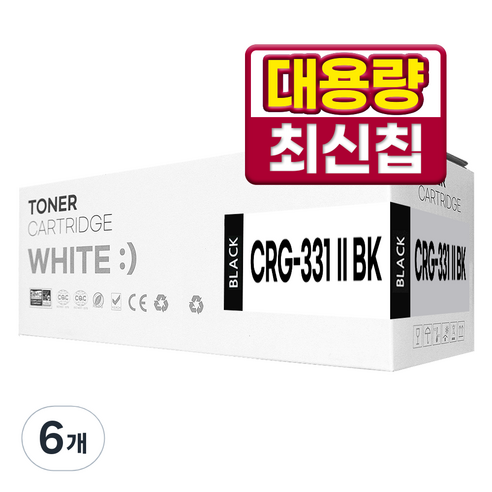 캐논 CRG-331 호환토너 MF628CWZ MF624CW MF8240CW LBP7110CW MF8284CW MF628CW 카트리지, 6개, CRG-331II BK 검정(대용량)