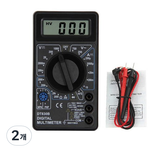 메카솔루션 디지털 정밀 멀티 테스터기, 2개, 알뜰형, DT-380B
