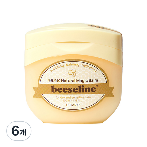 시카알엑스 꿀 바세린 비세린 내추럴 매직 밤 2X 천연 바세린, 6개, 100ml