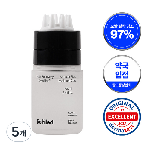 리필드 탈모완화 사이토카인 건성 두피 헤어토닉 부스터 비듬 개선 수분 충전, 100ml, 5개