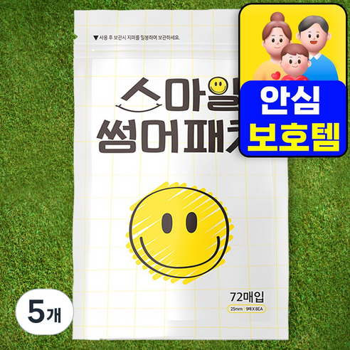 스마일 썸머 모기 날벌레 기피 패치 72P, 5개