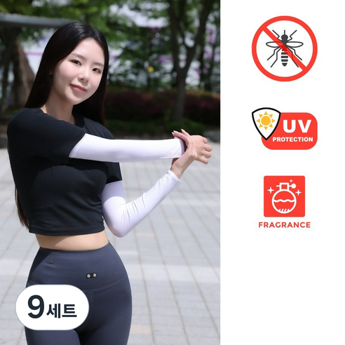 [윅스 기능성 쿨토시] 벌레퇴치 자외선차단 여름 냉감 고탄력 완벽 통풍, 9세트, 화이트 3매