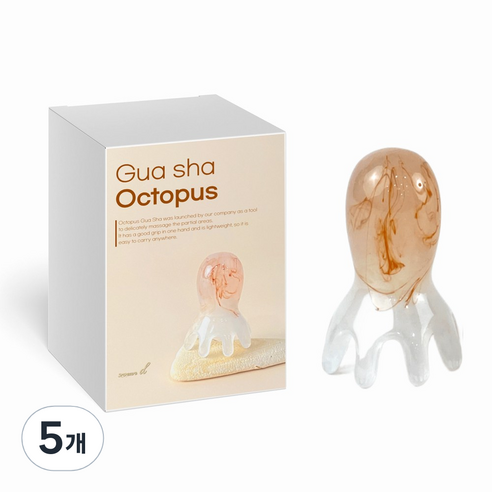 조은디 두피괄사 승모근 마사지 종아리 지압 문어괄사, 크림, 5개