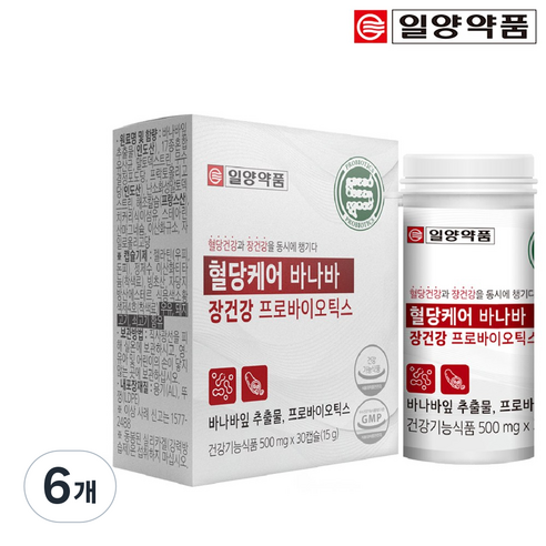 일양약품 혈당케어 바나바 장건강 프로바이오틱스 유산균 30정, 6개, 30정