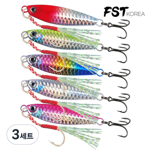 고급형 어시스트훅 리얼메탈지그 혼합 5종세트, 3세트, 25g, 5종혼합
