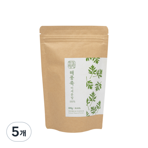 한결농장 해풍쑥 미세분말100% 거문도 해풍쑥, 5개, 1개입, 100g